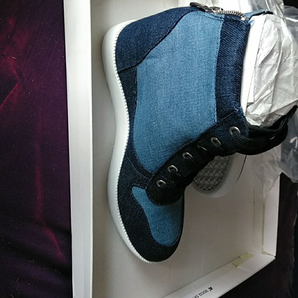 Blue Jean wedge ankle boots